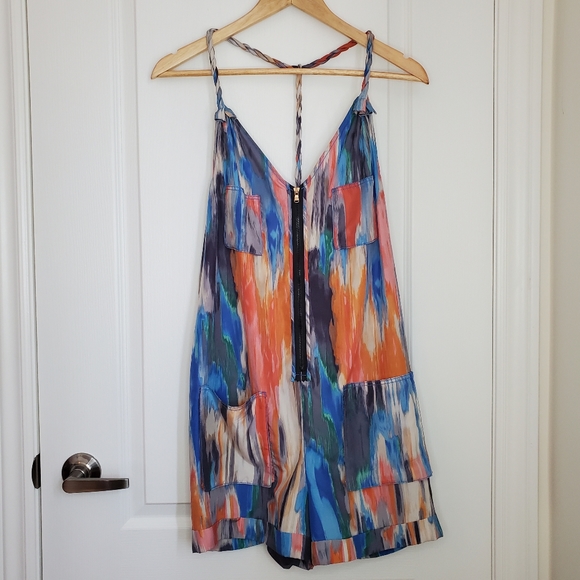 🎈2/$50 Rachel Roy Oversized XS Romper 100% Silk - Picture 3 of 10